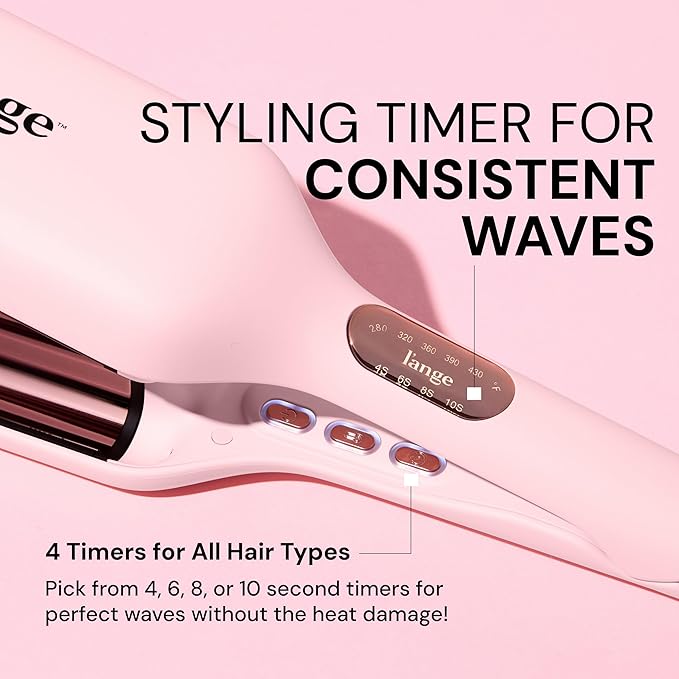 L'ANGE HAIR SculptWaver Titanium Deep Wave Crimper | Modern Crimper for Easy, Uniform Waves & Sculpted Texture | Negative Ion Technology for Frizz-Free Shine & Smooth Hair (Blush - Small)