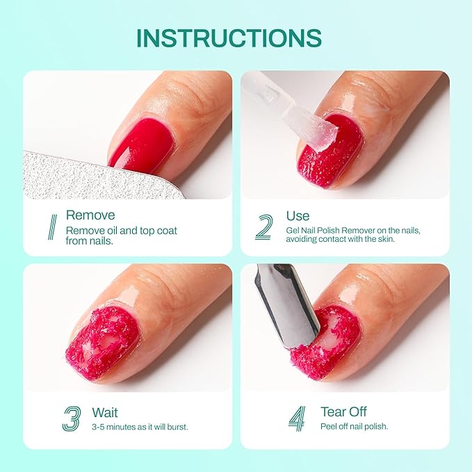 Gel Nail Polish Remover: Professional Gel Polish Remover for Gel Nail Polish Quickly Removes 3-5 Minute No Need for Foil Soaking or Wrapping - 15ML