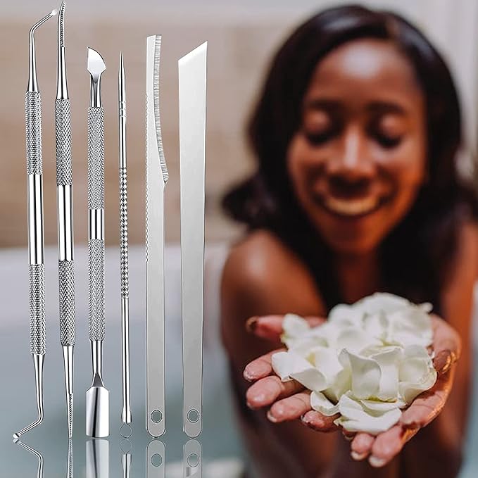 Ingrown Toenail Pedicure Tool Kit 7pcs Nail Manicure Kit Stainless Steel Nail Care Treatment for Nail Correction Polish Pain Relief true color 7 Piece Set (true color)