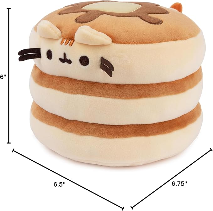 GUND Pusheen The Cat Pancake Squisheen Plush, Squishy Toy Stuffed Animal for Ages 8 and Up, Brown, 6”