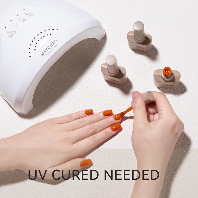 MAYCHAO 15ML Gel Nail Polish 1Pc Fall Pumpkin Gel Polish Soak Off UV LED Orange Nail Polish Nail Art Starter Manicure Salon DIY at Home, 0.5 OZ