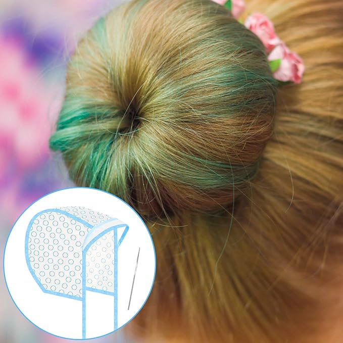 3 Sets Hair Coloring Kit, Includes PVC Hair Coloring Caps with Styling Tools, Disposable Dye Shawl, Gloves, Brushes for Dyeing(Blue)