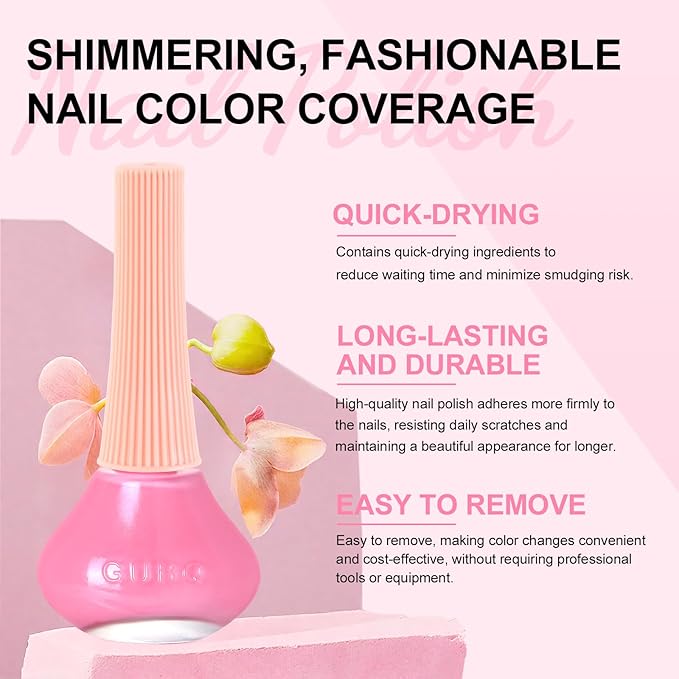 Major Dijit Hot Pink Quick Dry Regular Nail Polish - Nail Art Lacquer, 0.41 Fl Oz