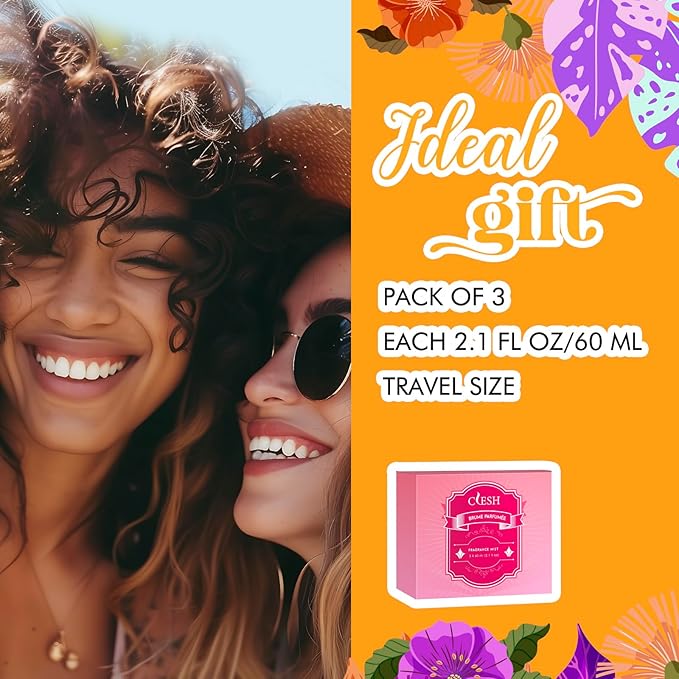 Body Spray for Women, Fragrance Mist, 3 Pack Travel Size Set, 60ml/2.1 fl oz, Vanilla Woods, Cloud Serenade, Jasmine Breeze