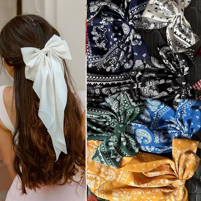 Nonslip Hair Bows Claw Clips for Women & Girls - 6 PCS Big Bow-Knot Clips for Thick & Thin Hair