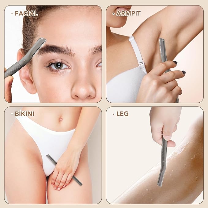 BoxedHome Eyebrow Razor with 11 Blades for Women & Men, Face Eye Brow Trimmer Shaper, Non-slip Facial Shaver with Precision Cover,Black