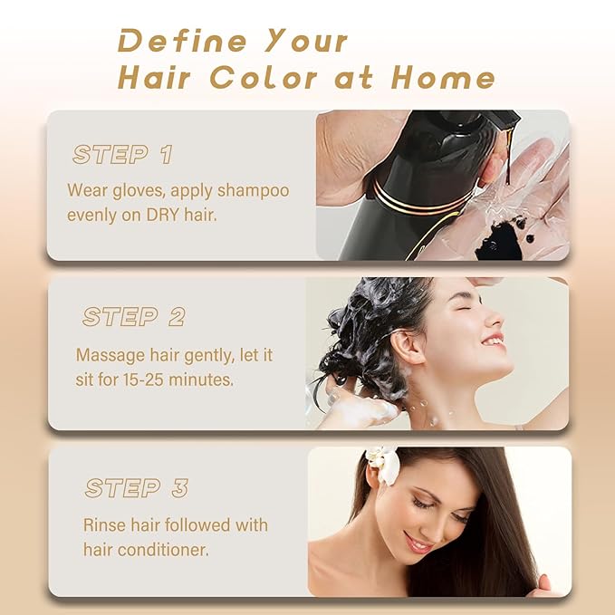 Fvquhvo Red Hair Dye Shampoo, Hair Color Shampoo for Women Men, Long Lasting Red Hair Dye, Covers Gray Hair in Minutes, Dark Burgundy Hair Dye, Champu Para Canas, Easy to Use, 16.90 Fl Oz