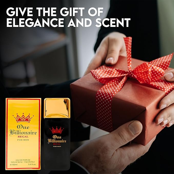 One Billionaire Sensual Woody Fragrance for Men | Long Lasting Cologne Aromatic Scent, Eau de Parfum Natural Spray - Great Holiday Gift, 3.4 Fl Oz/100 Ml