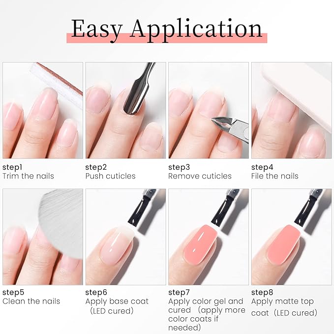 MAYCHAO Matte Gel Top Coat, 15ML Gel No Wipe Matte Top Coat Soak Off Nail Lamp Gel Nail Polish Matte Finish Long Lasting for Home Nail DIY Manicure