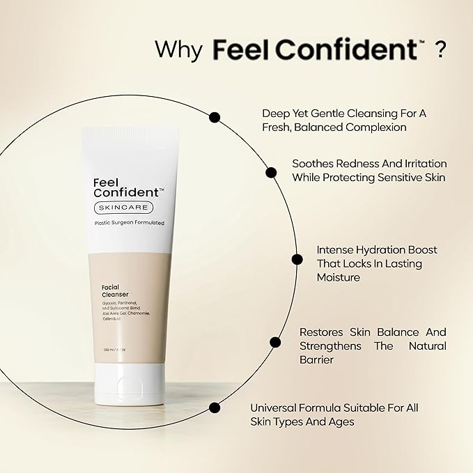 Facial Cleanser - Gender-Neutral, Formulated with Gentle Surfactants, Humectants, Calming Chamomile and Calendula, 8 oz / 240 mL