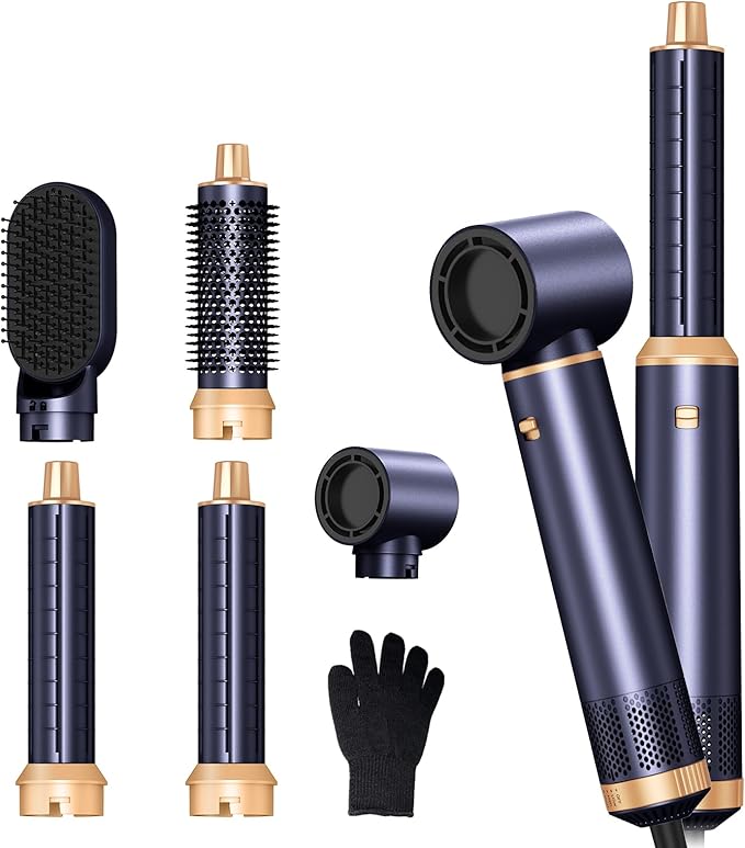 5 in 1 Hair Dryer Brush, Negative Ion Air Styler Wrap Hair Styler Upgrade Blow Dryer Brush Air Curler for Hair, Blowout Brush Set As A Gift for Straight/Curl/Drying/Smoothing