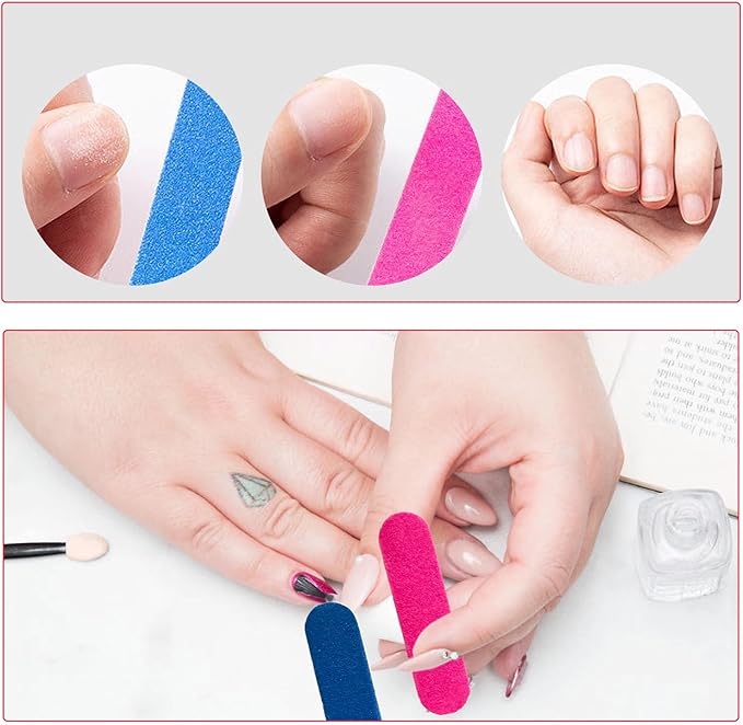 200 Pack Mini Nail Files and Buffers Double Sided Emery Boards Manicure Tool for Acrylic Nails, Nail Care - 2 Inch