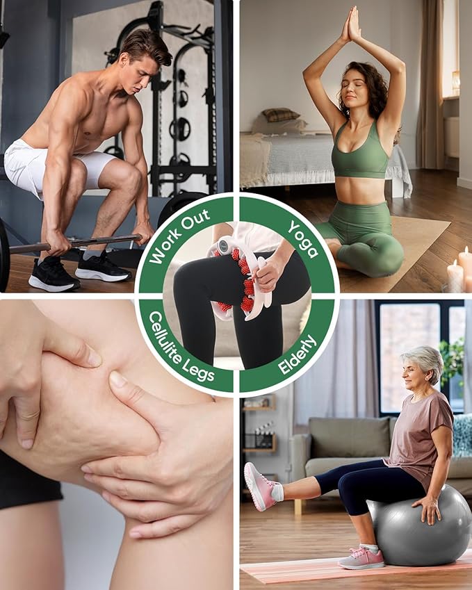 ONUEMP Cellulite Remover for Legs, Cellulite Massager Roller Muscle Roller, Fascia Massage Tool Thigh, Calf, Leg Massager - Anti-Celulitis, Lymphatic Drainage, Body Sculpting, Deep Tissue Pain Relief