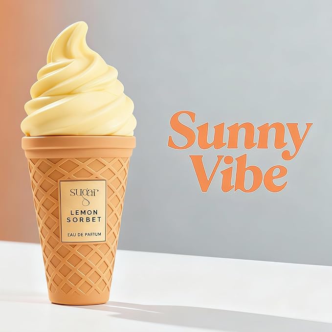 Lemon Sorbet Perfume for Women, Citrus Gourmand Scent with Lemon & Vanilla, Long Lasting Fresh EDP for Daily Use, Crisp and Natural 3.4 Fl Oz