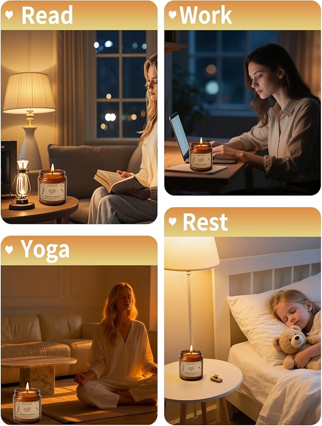 Scented Candles, 16oz Large Jar Soy Wax Candle – Bergamot & Sandalwood with Premium Plant Wax Blend for Consistent Burn, Aromatherapy Candle for Home Scented, Relaxation and Gift for Women/Men