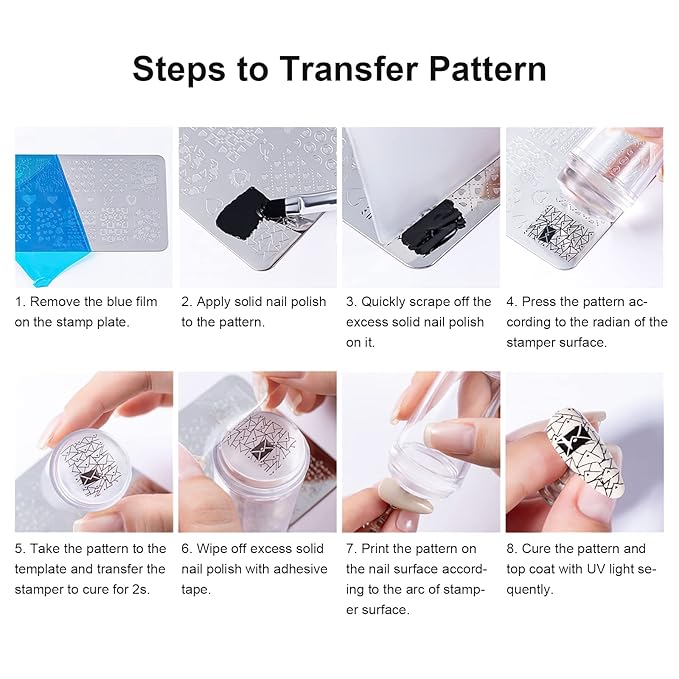 Nail Art Stamper Clear Silicone Nails Stamping Jelly with Scraper Transparent Visible Body DIY Manicure Nail Art Tool A