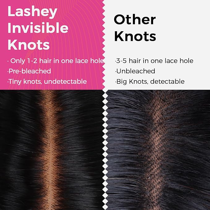 Lashey 6x6 SKINLIKE HD Lace Closure Body Wave, 0.10mm Ultra-Thin Invisible Real HD Closure Pre Bleached Knots Pre Plucked Hairline Human Hair, 16 Inch Natural Black