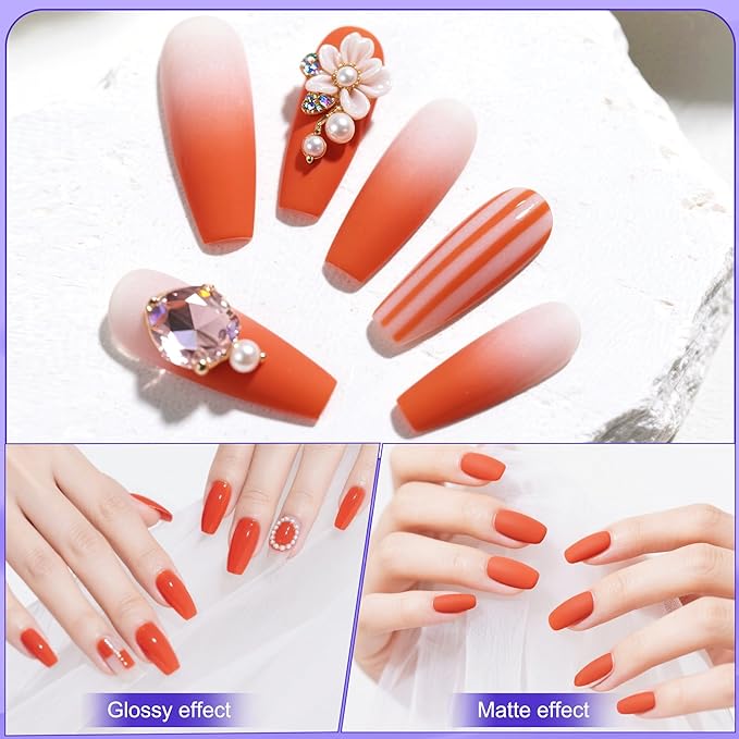 Artdone Gel Nail Polish Set Solid UV Gel 16 Bottles Set Include Top & Matte Top Coat and Base Coat White Pink Yellow Blue Red Colors For All Seasons Neutral Soak Off Manicure Kit For Nail Art