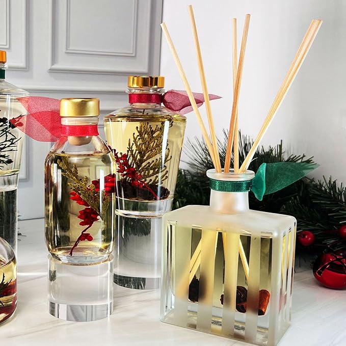 LOVSPA Reed Diffuser Set, Cinnamon & Clove Buds Scented Oil Diffuser with Sticks, Home Fragrance Accessories for Bathroom Shelf Decor, Aroma Diffusers for Home or Office Fall Decor, USA Made