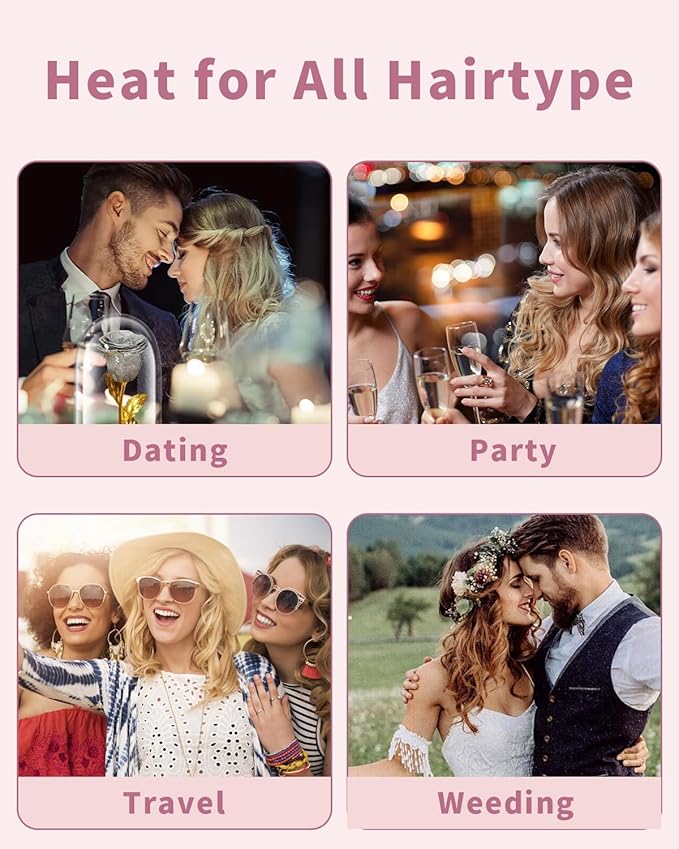 6 in 1 Curling Iron, Curling Wand Set with 3 Barrel Hair Crimper and 5 Interchangeable Ceramic Hair Curler (0.35"-1.25”), Instant Heat Up 2 Temp Wand Curler, Include Heat Protective Glove & 2 Clips