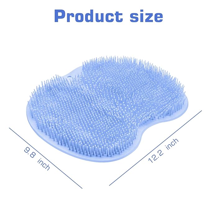 Shower Foot Scrubber Mat Back Washer Back Exfoliating Bath Wash Pad Wall Mounted Slip Suction Cups Foot Scrubber for Use in Shower Cups Foot Cleaner for Men and Women