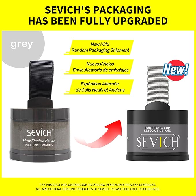 Sevich Hairline Powder: Instantly Conceals Hair Loss and Gray Roots, Grey Windproof & Sweatproof Hair Toppers for Women & Men
