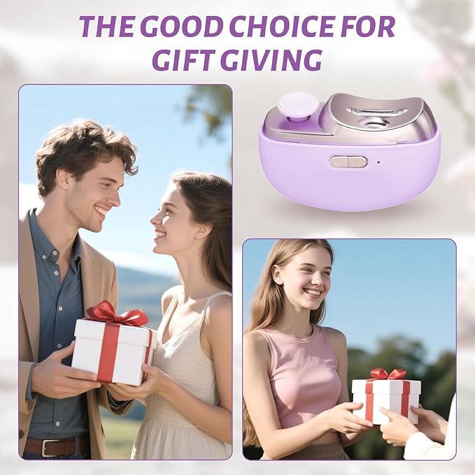 3 in 1 Electric Nail Clipper for Seniors, Baby Nail Trimmer Electric Automatic Trimmer, Safe Electric Toenail Clippers Nail File Tools for Adult, Manicure Kit Grinder with Polishing(Purple)