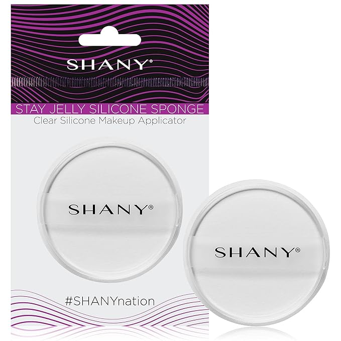 SHANY Stay Jelly Silicone Sponge - Clear & Non-Absorbent Makeup Blending Sponge for Flawless Application with Foundation - ROUND