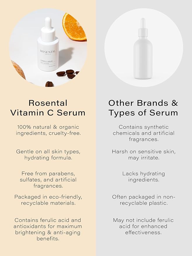 Organics Vitamin C Serum with Caffeine (30ml) – Hydrating Face Serum for Dark Spots, Acne Scars, Wrinkles – Brightening & Anti-Aging Facial Care – Natural Cosmetics – Made in Germany