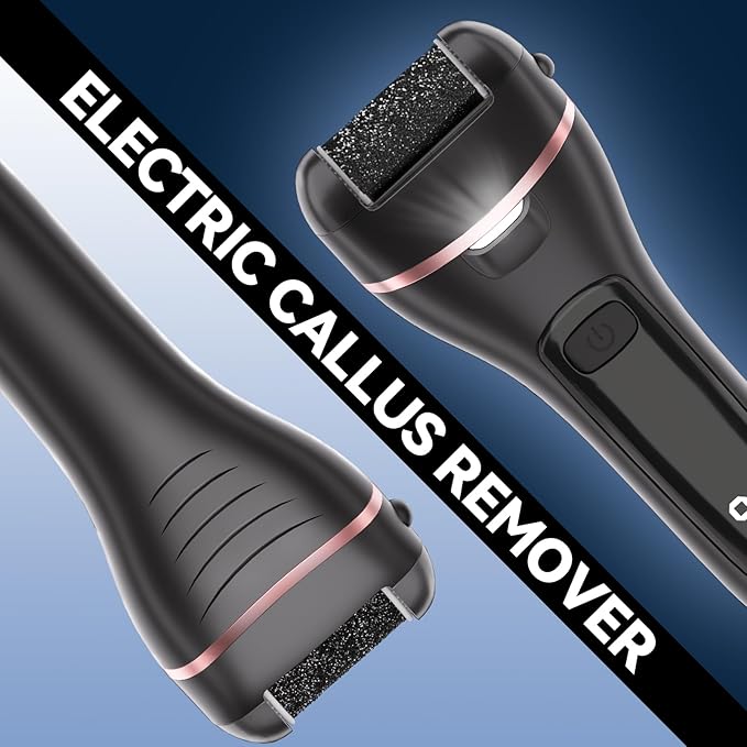 Wea&Hea Rechargeable Electric Callus Remover for Feet with 6 Roller Heads, Dual-Speed Foot File, Waterproof Pedicure Kit 20 in 1 for Smooth Skin and Foot Spa