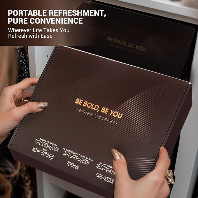 Rinse & Robust Beard Kit for Men, Christmas Gifts for Men, Sandalwood Beard Oil Gift Sets, Birthday Gifts Mens Stocking Stuffers for Dad Boyfriend Husband Valentines, Holiday Grooming Gift Set