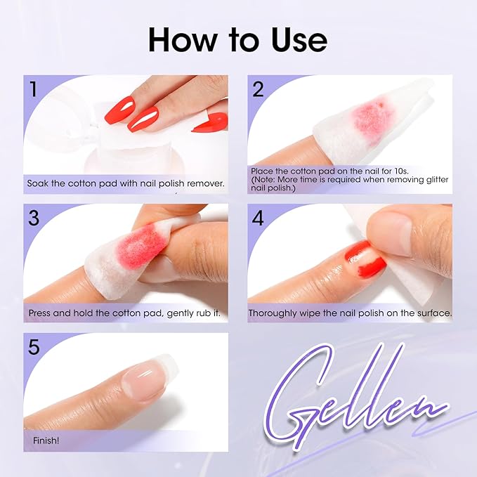 Gellen Nail Polish Remover, Non Acetone Nail Polish Remover for Quick Dry Nail Polishes, Gentle Polish Remover Pump, Ultra-Powerful Clear Fingernail Polish Remover, 6.09 Fl Oz