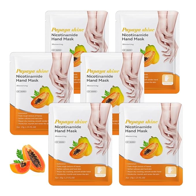 Pairs of 6 Hand Masks Moisturizing Glove,Deep Hydrating Hand Mask Gloves for Dry Hands,Non-Greasy Hand Moisturizer Gloves to Make Hands Soft and Smooth,Spa Set,Hand Care Gifts for Women Set7