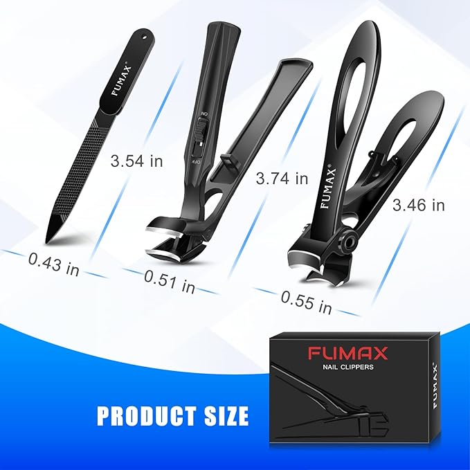 Toenail Clippers for Seniors for Thick Toenails, Heavy Duty Angled Nail Clippers for Seniors with Catcher, Large Toe Nail Clipper Fingernail Cutter for Men with Wide Opening Gifts for Men Dad Him