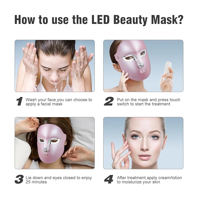 FSA Pro LED Light Therapy Facial Mask- Target Acne Removal, Wrinkles & Redness with Salon-Level Light Therapy at Home,Restore Skin