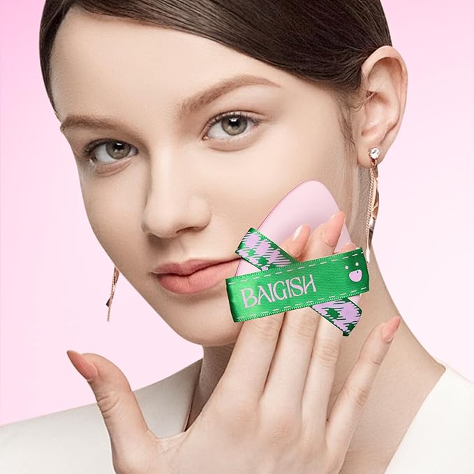 Makeup Sponge Set For Foundation Concealer, Triangle Powder Puff Soft Sponges Blender, Latex Free Blender Sponge For Liquid, Cream, and Powder Seamless & Flawless Makeup (GreenPink 3Pack)