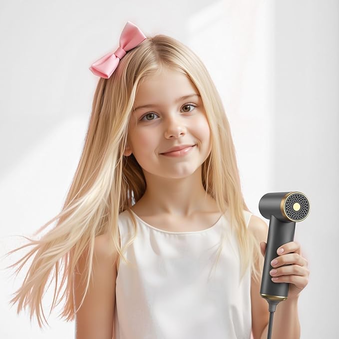 COSHARE Travel Hair Dryer, 110000 RPM High-Speed Brushless Motor, 200g Compact Travel Blow Dryer for Fast Drying, Smart Thermo-Control, Lightweight, Low Noise, Gunmetal