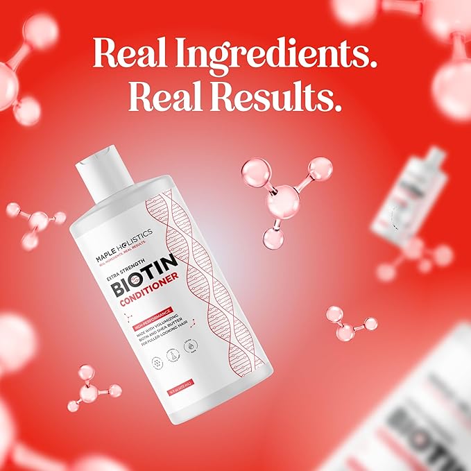 Extra Strength Biotin Conditioner for Thinning Hair - Sulfate Free Conditioner with Moisturizing and Nourishing Shea Butter and Plant Proteins for Dry Damaged Fine Weak & Dull Hair (16 Fl Oz)