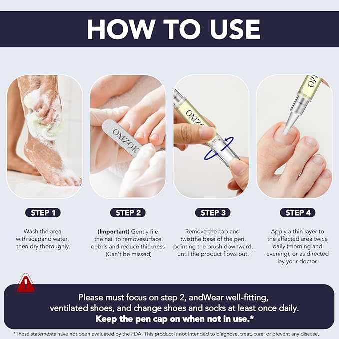 Toenail Fungus Pen - 25% Undecylenic Acid, Tea Tree Oil - Toenail Fungus Treatment Extra Strength for Toe Nail Repair Pen for Damaged Nails, Foot Fungal Nail Treatment for Fungi Funginail - 5PCS