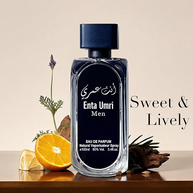 Enta Umri Long-Lasting Cologne for Men | Fresh Citrus & Woody Scent | Eau de Toilette 100ml Spray | Day to Night Fragrance
