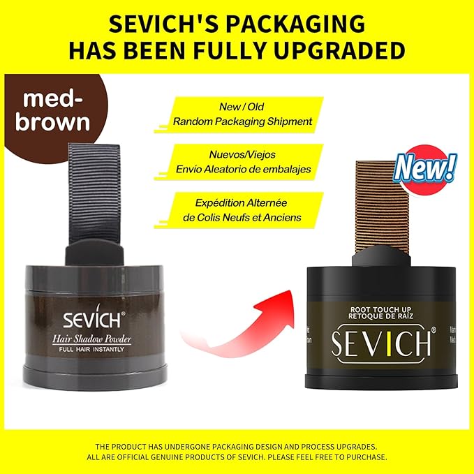 Sevich Hairline Powder,Instantly Conceals Hair Loss, Root Touch up Powder, Hair Shadow Toppers for Women & Men, Touch Up for Thinning Gray Hair, Windproof & Sweatproof,Medium brown