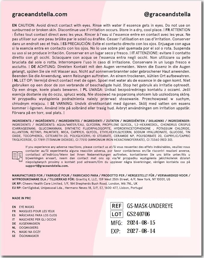 grace & stella Peptide Under Eye Patches with Niacinamide & Rice Extract - Firming Eye Masks for Dark Circles and Puffiness - Gifts Under 20 Dollars - Vegan, Cruelty-Free (White, 24 Pairs)