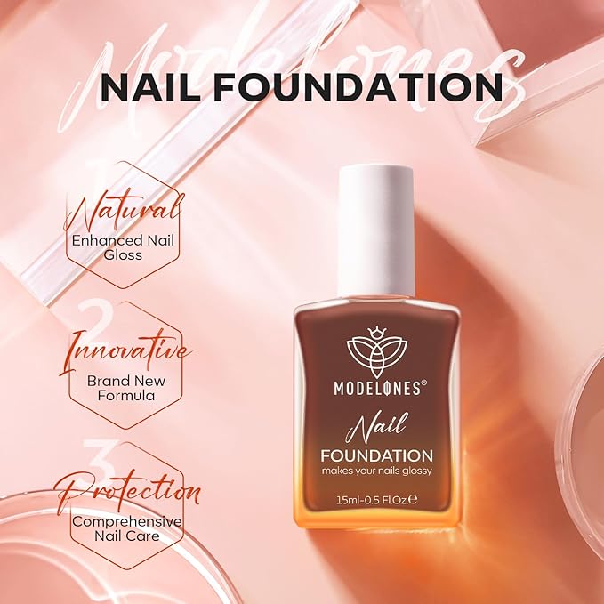 modelones Nail Strengthener and Growth Blushed Berry Nail Repair for Damaged Nails Strengthening Polish 15ml Natural Concealer Foundation Nail Care Gifts for Women