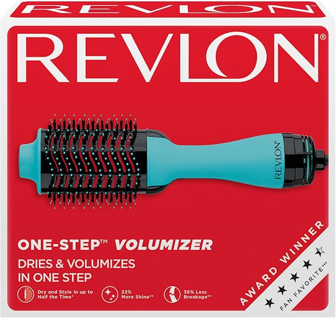 REVLON One-Step Hair Dryer And Volumizer Hot Air Brush, Mint, Mint Volumizer, 1 Count