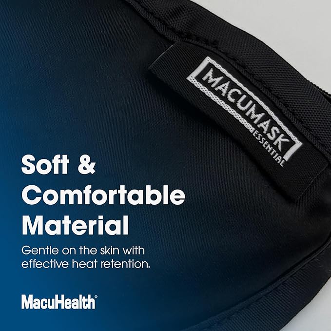 MacuHealth MacuMask Essential - Moist Heat Eye Compress for Dry Eyes, Blepharitis, MGD & Digital Eye Strain, Adjustable Strap, SterilEyes Technology, Microwave & Freezer Safe, Hot or Cold Compress