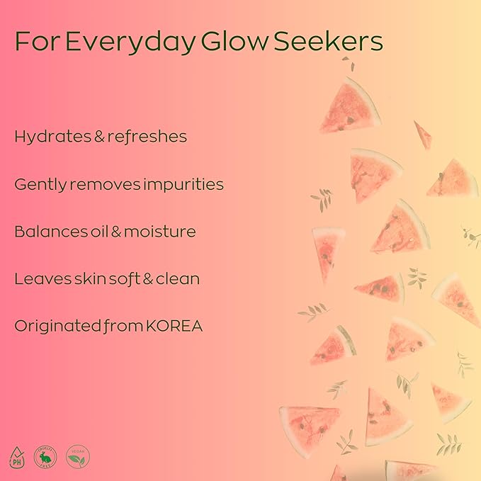 Watermelon Face Wash with Hyaluronic Acid – Hydrating Foam Cleanser for Fresh, Glowing Skin – Made in Korea – 120ml