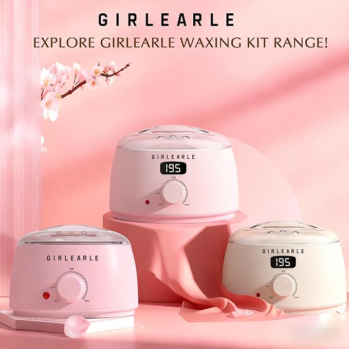 Premium Digital Waxing Kit for Women Sensitive Skin, Wax Warmer Hair Removal for Men at Home with Wax Beads & Silicone Pot, Target Different Types of Brazilian Bikini, Facial, Leg, Full body
