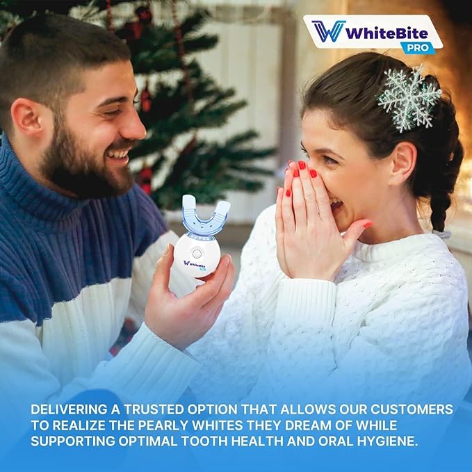 Whitebite Pro Teeth Whitening Kit for Sensitive Teeth | 4 Whitening Gels & 2 Remineralizing Gels | LED Light System for Fast Results | Professional Dental Grade | Enamel Safe