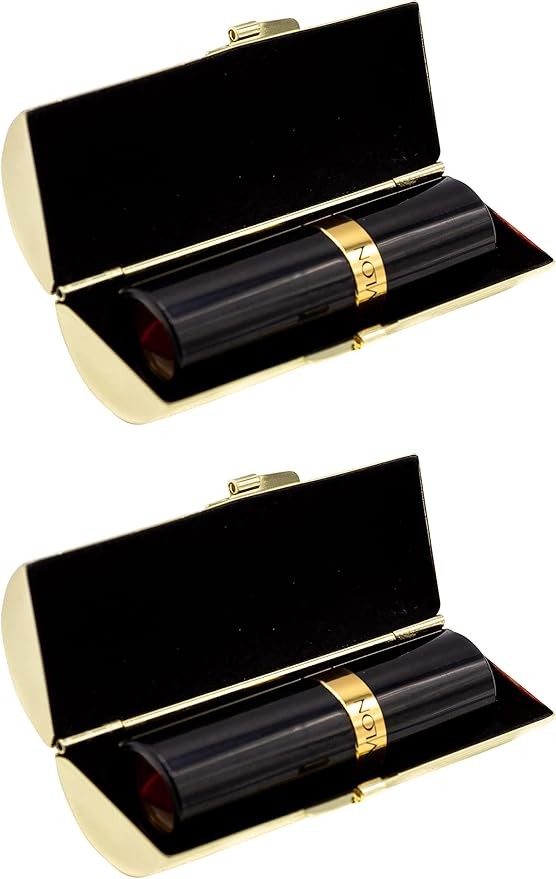 Stephanie Imports Set of 2 Capsule Shaped Lipstick Cases (Gold Ridges)