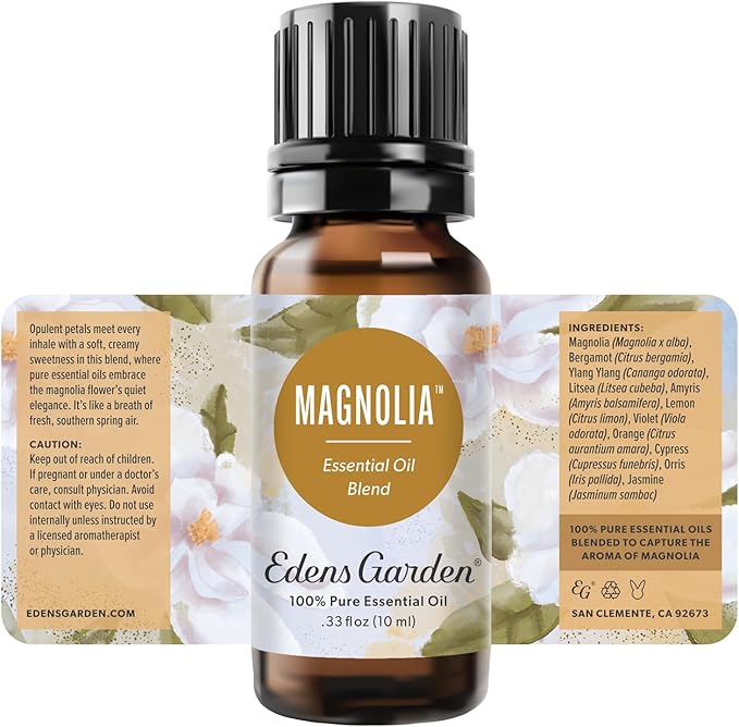 Edens Garden Magnolia Essential Oil Blend – 100% Pure Therapeutic Grade Aromatherapy, Toxin-Free, Clean & Natural, Best for Diffuser & Skin, Floral Scented Candles & Soap Making 10 ml (.33 fl oz)